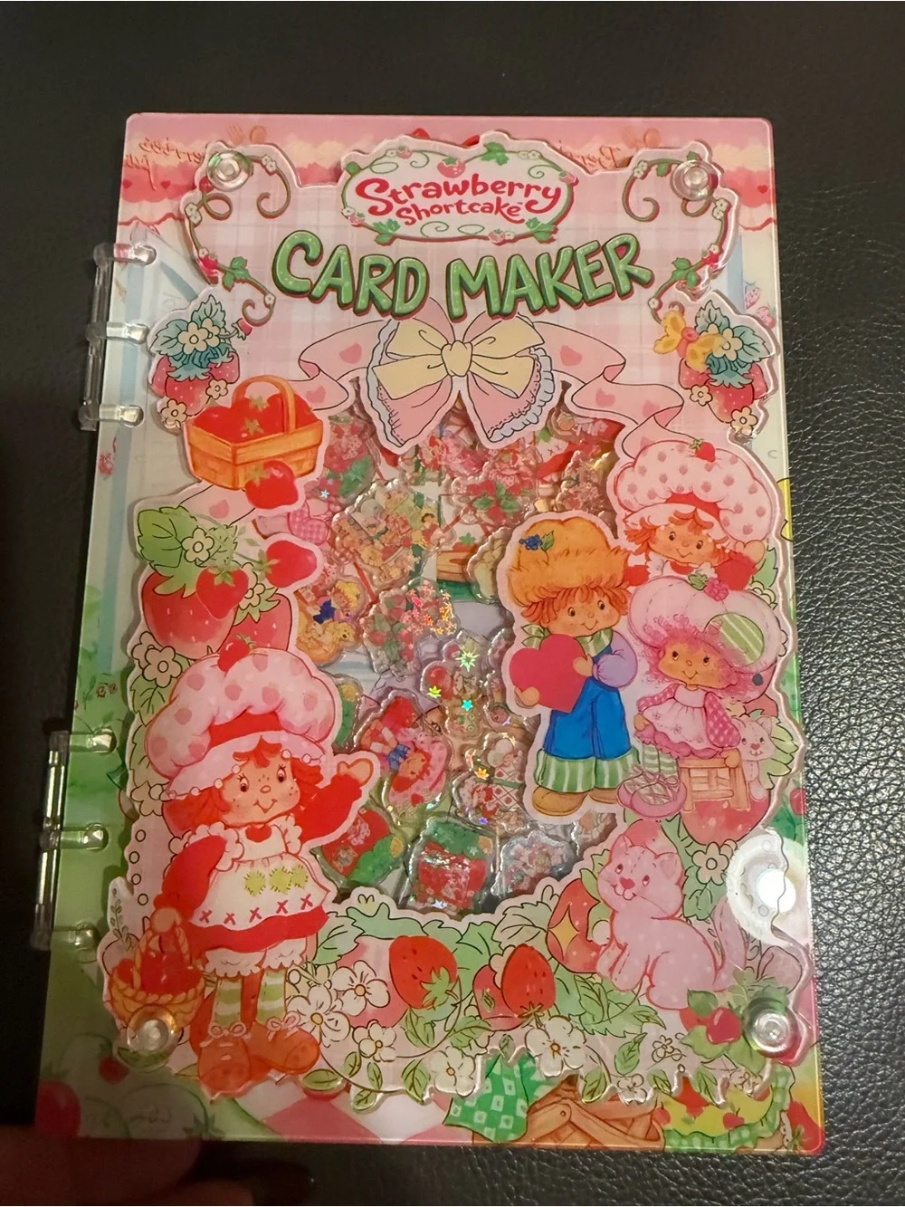 Strawberry Shortcake Card Maker Pink Glittered Folder
